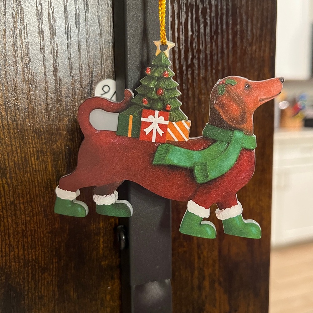 Festive Dachshund Christmas Ornament